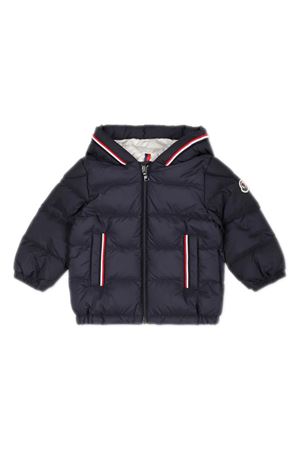 bomber in piuma d'oca blu MONCLER KIDS | J29511A000365968E742